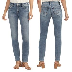 Silver Jeans Elyse Straight Leg Jeans Size 16 L30 Mid Rise